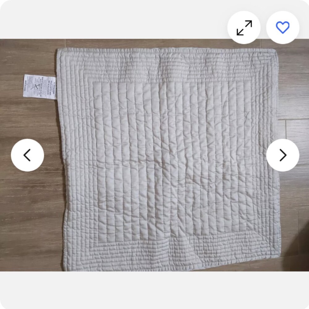 West Elm TENCEL Pick Stitch Euro Sham Light Gray Silver 26"sq